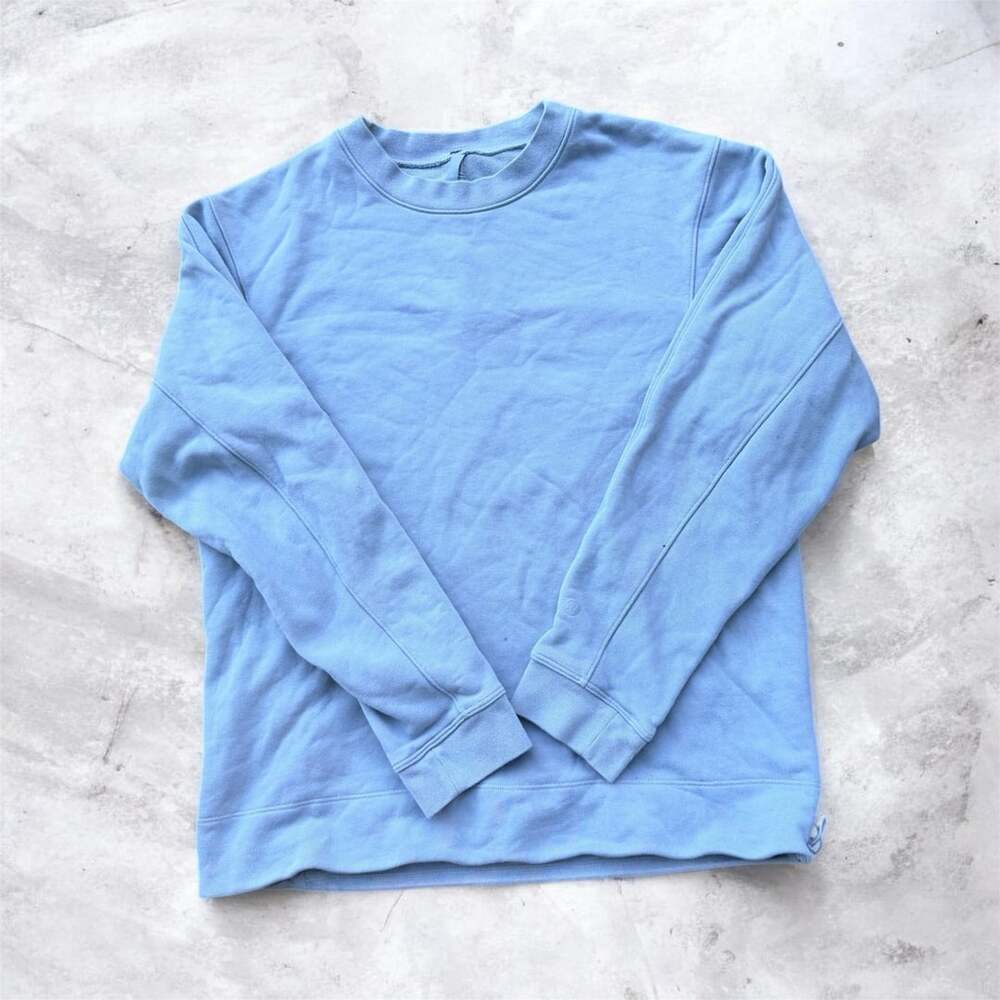 Lululemon Crewneck Sweatshirt Light Blue Zip Pockets (108)